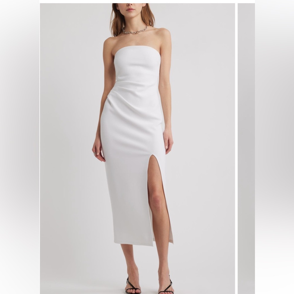 Elegant White Strapless Dress Open Edit